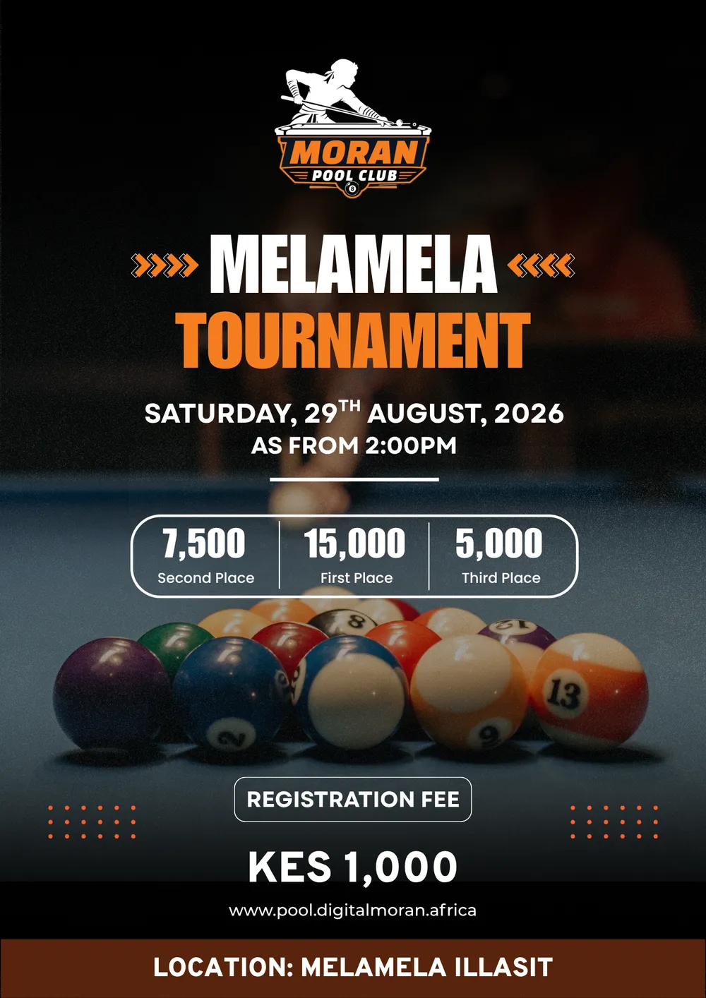 Melamela Pool Tournament poster