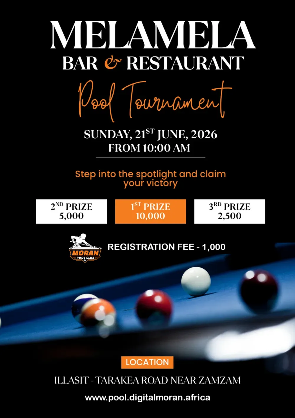 Melamela Pool Tournament poster